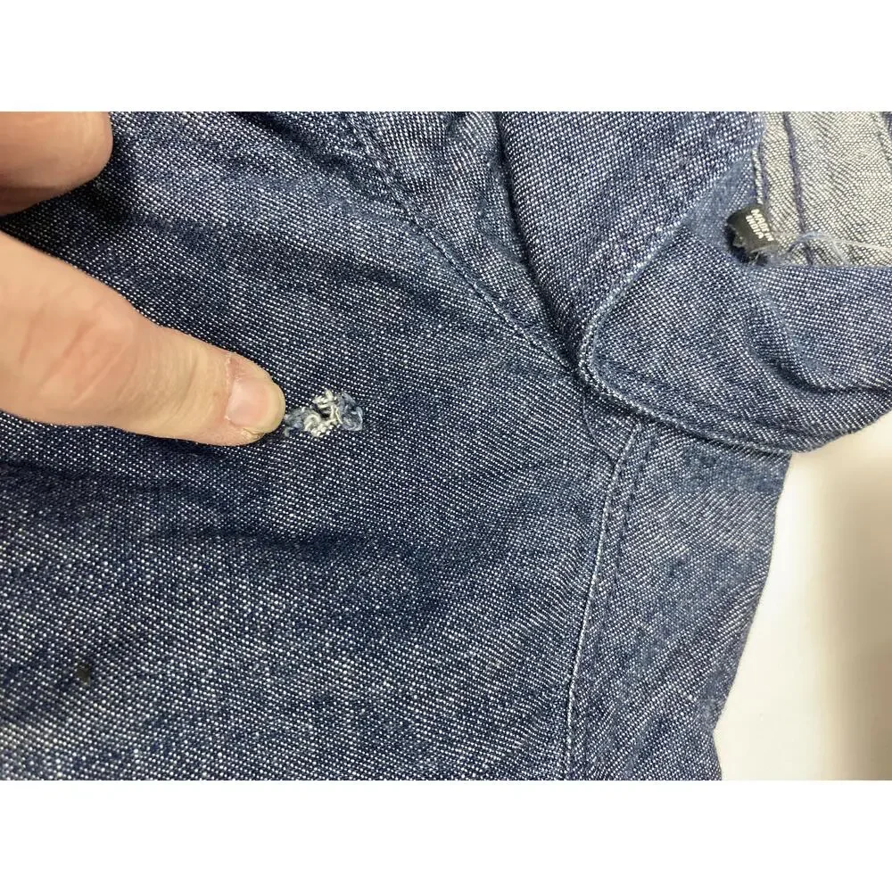 Kenneth Cole Slim-Fit Organic Stretch Denim Shirt‎ Sz M - Picture 12 of 14